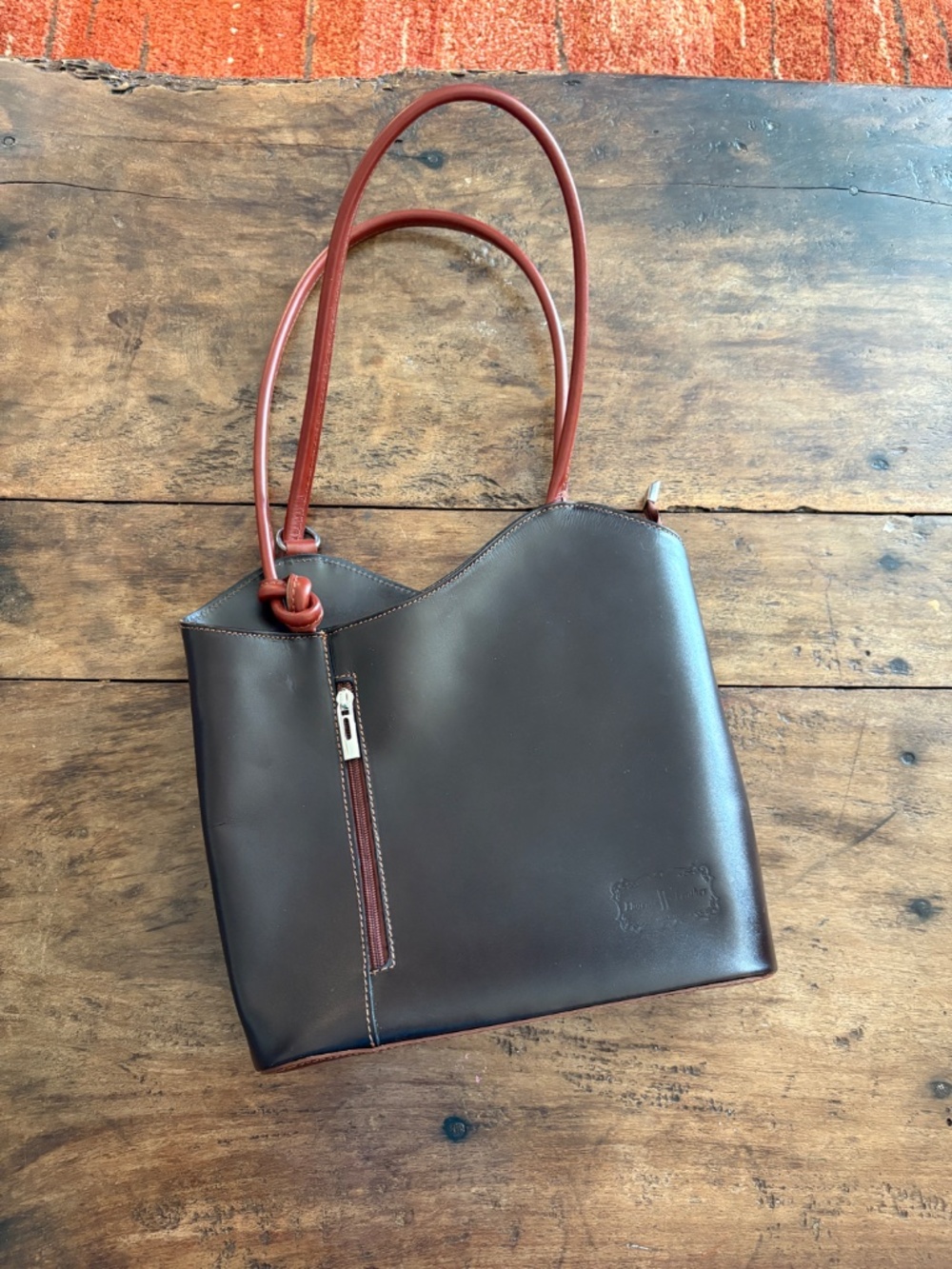 Italian Leather Convertible Shoulder Bag